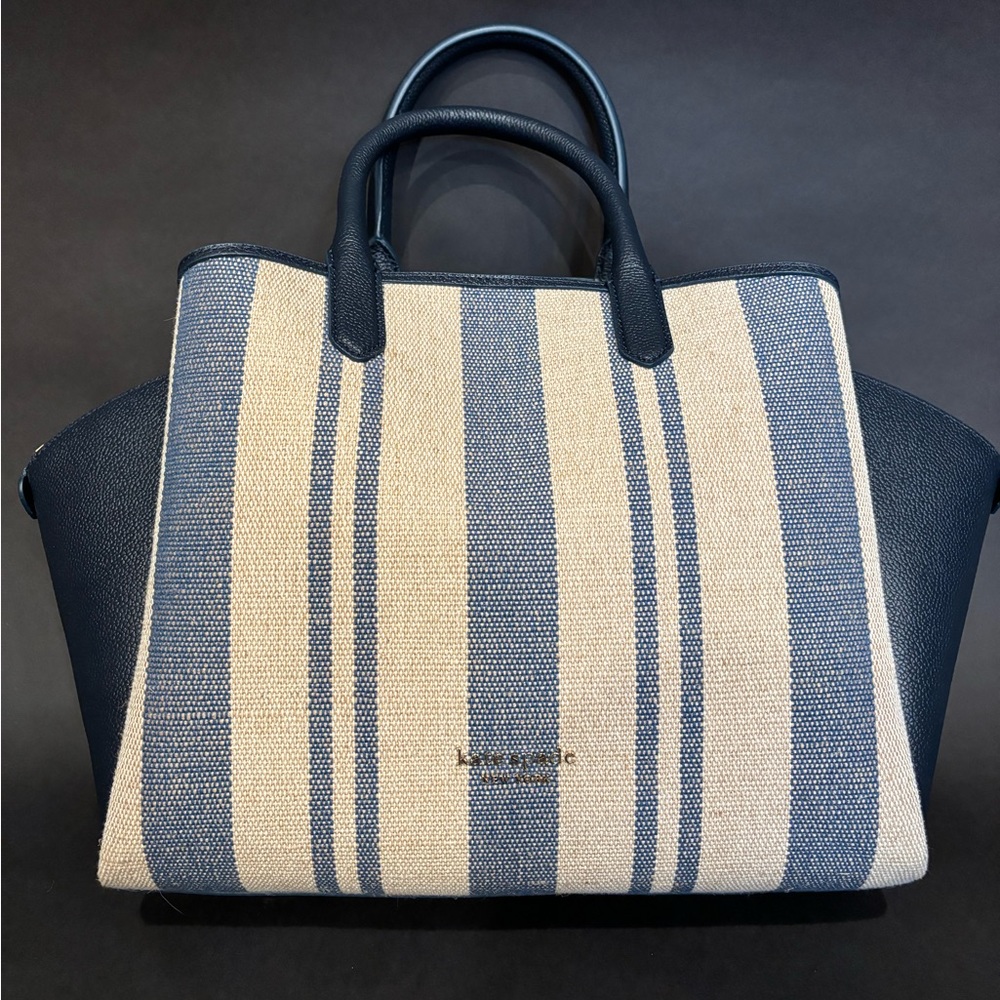 Kate Spade Avenue Striped Canvas Medium Satchel